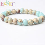 Natural Shoushan Stone Round Agalmatolite Women Single Circle Bracelet