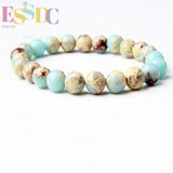 Natural Shoushan Stone Round Agalmatolite Women Single Circle Bracelet