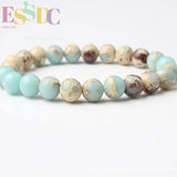 Natural Shoushan Stone Round Agalmatolite Women Single Circle Bracelet