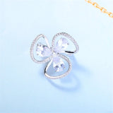 Lovely Flower Cubic Zirconia Brooches for Women Men Suit Dress Lapel Pins