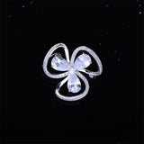 Lovely Flower Cubic Zirconia Brooches for Women Men Suit Dress Lapel Pins