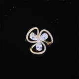 Lovely Flower Cubic Zirconia Brooches for Women Men Suit Dress Lapel Pins