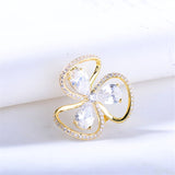Lovely Flower Cubic Zirconia Brooches for Women Men Suit Dress Lapel Pins