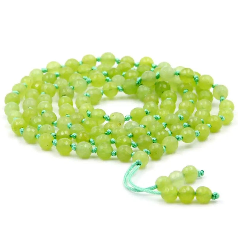 Natural Olive Chalcedony 6mm 108 Beads Bracelet Female Girls Healing Necklace