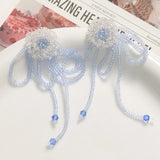Crochet Glass Crystal Rhinestone Flower Charms for Jewelry Making