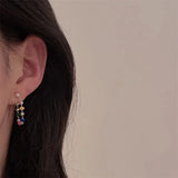 Colorful Beaded Tassel Earrings Water Pearl Earrings Women Ear Jewelry