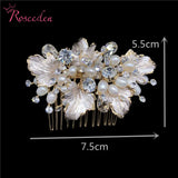 Freshwater Pearl Bridal Comb Crystal Rhinestone Hair Accessory