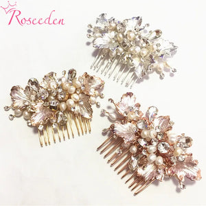 Freshwater Pearl Bridal Comb Crystal Rhinestone Hair Accessory