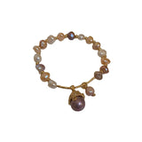 Fresh Water Pearl Zircon Beads Charm Cat Pendant Bracelet Artistic