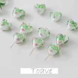 Transparent Love Glass Beads Straight Hole Diy Hand-beaded