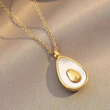Gold-Plated Avocado Pendant Necklace