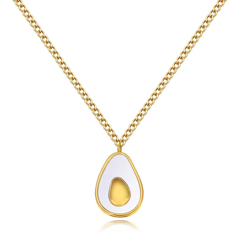 Gold-Plated Avocado Pendant Necklace