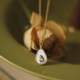 Gold-Plated Avocado Pendant Necklace