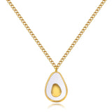 Gold-Plated Avocado Pendant Necklace