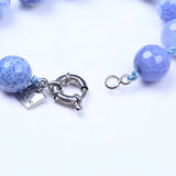 14mm Faceted Stone Bracelet with Bolt Clasp - Semi Precious Stone Jewelry