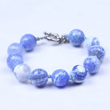 14mm Faceted Stone Bracelet with Bolt Clasp - Semi Precious Stone Jewelry