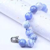 14mm Faceted Stone Bracelet with Bolt Clasp - Semi Precious Stone Jewelry
