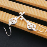 925 Sterling Silver Key Pendant Earrings for Women