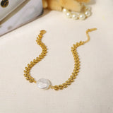 Freshwater Pearl Wheat Chain Bracelet Titanium Steel Female Temptation