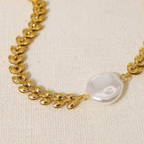 Freshwater Pearl Wheat Chain Bracelet Titanium Steel Female Temptation