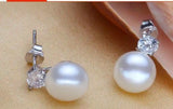 Freshwater 10-11mm Pearl Earrings Princess Style Wedding Jewelry