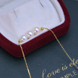 Freshwater 6-7mm Round Bead Pearl Pendant 925 Silver Necklace