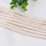 AAA/AAAA Freshwater Button Pearl Beads Strand 8-9mm/9-10mm