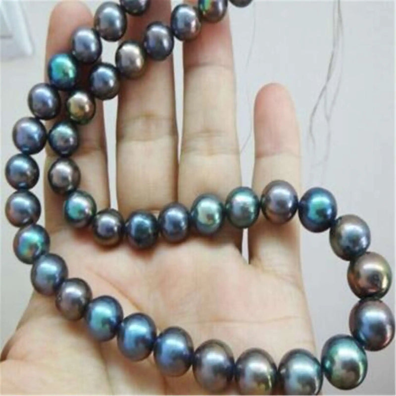 Freshwater 9-10mm Pearl Necklace 18 Inches Chain Aurora Classic