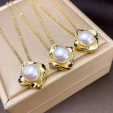18K Filled Freshwater Aurora Pearl Pendant Necklace