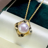 18K Filled Freshwater Aurora Pearl Pendant Necklace