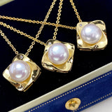 18K Filled Freshwater Aurora Pearl Pendant Necklace