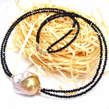 Baroque Pearl Double Row Spinel Necklace Real Gift Hang Light
