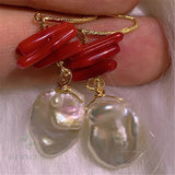 18k Freshwater Baroque Pearl Earring Dangle Drop