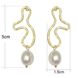 Freshwater Baroque Pearl Earrings Geometric Earings Jewelry