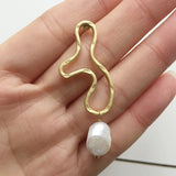 Freshwater Baroque Pearl Earrings Geometric Earings Jewelry