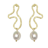 Freshwater Baroque Pearl Earrings Geometric Earings Jewelry