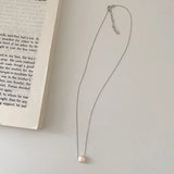 Baroque Pearl Pendant Necklace 925 Sterling Silver Choker Chain