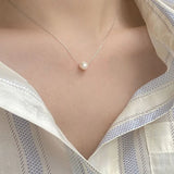 Baroque Pearl Pendant Necklace 925 Sterling Silver Choker Chain