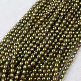 7-8mm Freshwater Pearl Oval Bead Fruit Green Beige for Jewelry Making