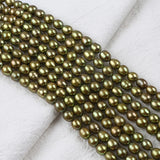 7-8mm Freshwater Pearl Oval Bead Fruit Green Beige for Jewelry Making