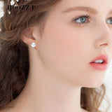 7-8mm Natural Pearl Earrings 925 Sterling Silver Plated