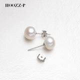 7-8mm Natural Pearl Earrings 925 Sterling Silver Plated