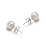 7-8mm Natural Pearl Earrings 925 Sterling Silver Plated