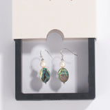 Pearl Earrings 925 Sterling Silver Abalone Shell Drop Earrings