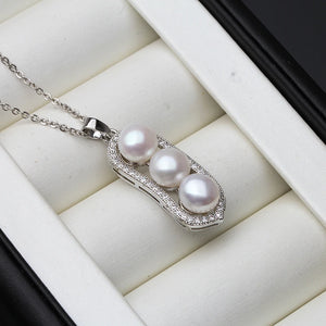 Freshwater Natural Pearl Necklace Women 925 Sterling Silver Pendant Girls Gift