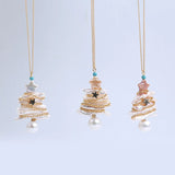 Biwa Potato Pearl Necklace Freshwater Natural Christmas Tree Shape