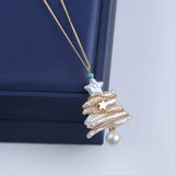 Biwa Potato Pearl Necklace Freshwater Natural Christmas Tree Shape