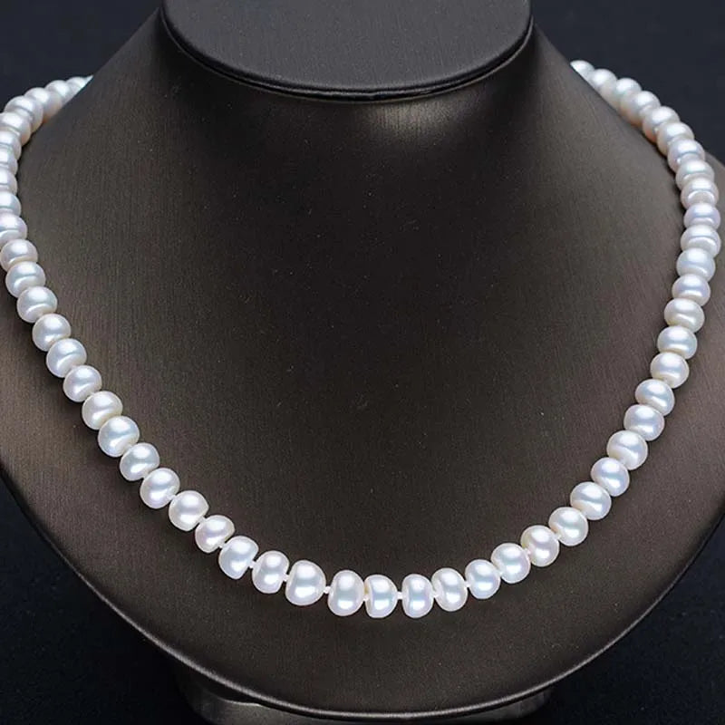 Freshwater Necklace & 7-8mm Round Pearl Lady Jewelry