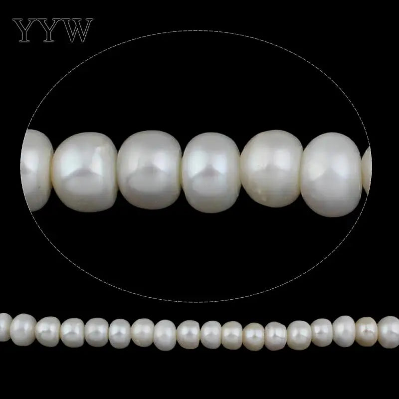 Freshwater Pearl 12-13mm Beads Button Natural 2.5mm Hole DIY Jewelry Making