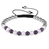 Freshwater Pearl 6mm 8mm Natural Malachite Bracelet For Women Gift Green Purple